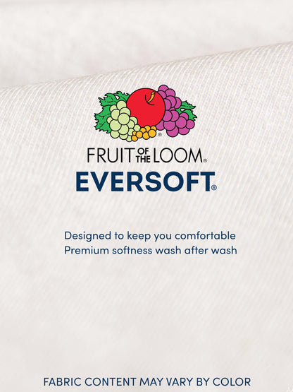 Fruit of the Loom Men's Eversoft Cotton Stay Tucked V-Neck T-Shirt, Regular-White-6 Pack, XX-Large