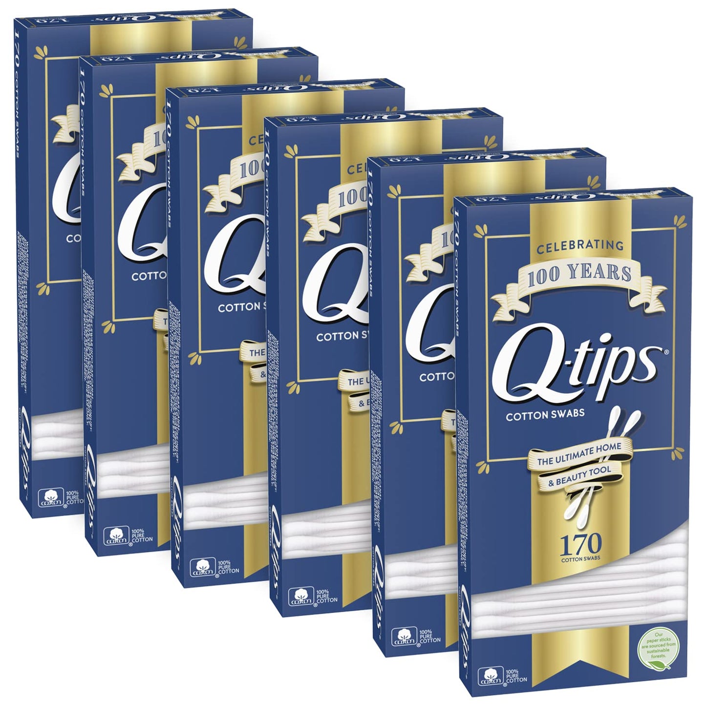 Q-tips Cotton Swabs 170 Count 5-Pack - Original Cotton Swabs with Soft Tips, Makeup Tools, Beauty, Personal Care & Household Essentials
