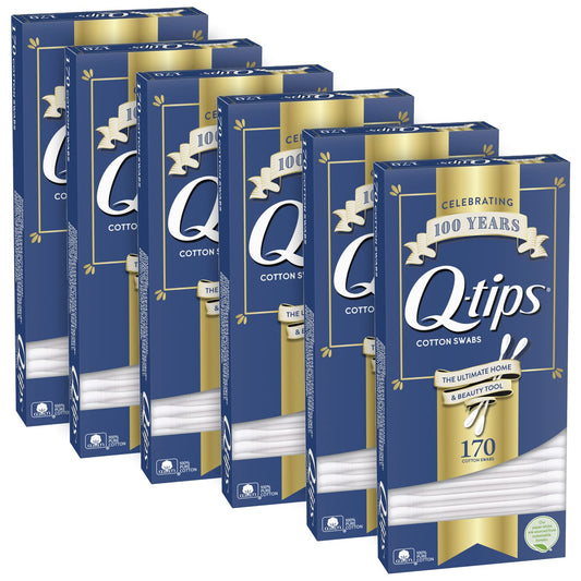 Q-tips Cotton Swabs 170 Count 5-Pack - Original Cotton Swabs with Soft Tips, Makeup Tools, Beauty, Personal Care & Household Essentials