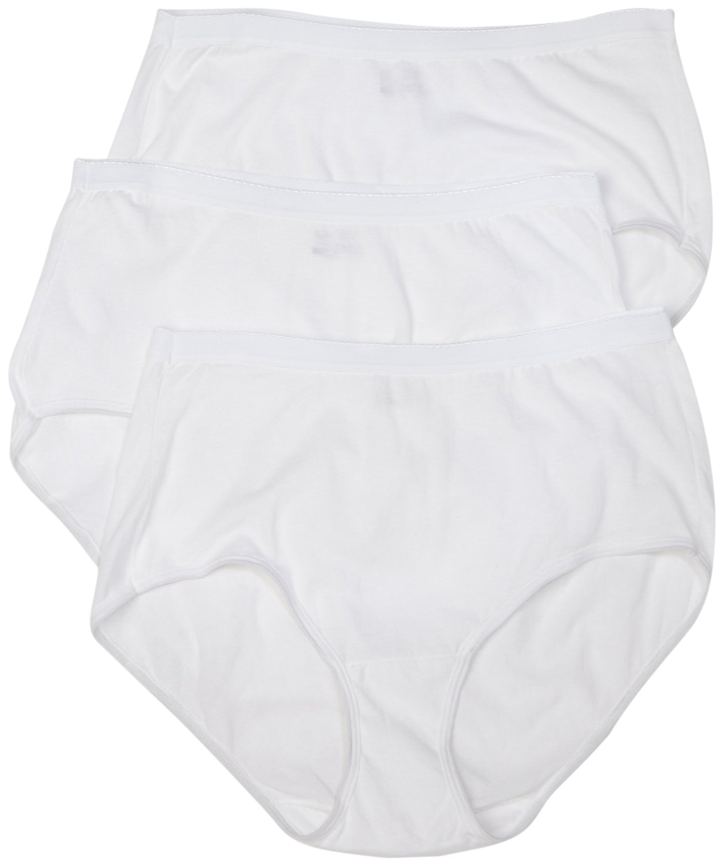 Fruit of the Loom Women's Plus Size "Fit For Me"3-Pack Brief Panties, White, 13