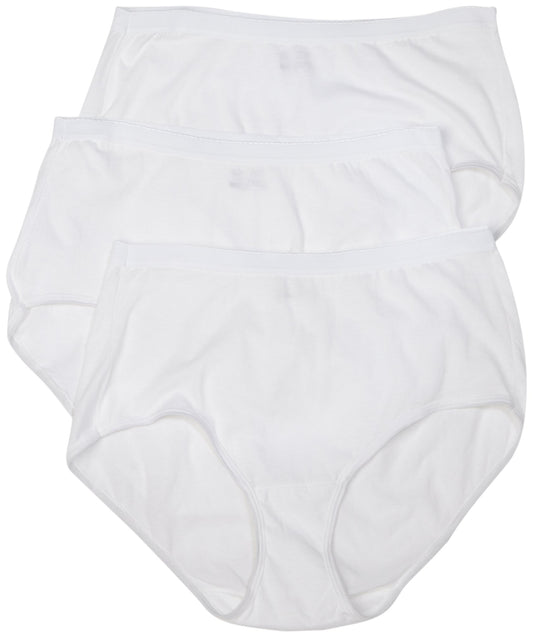 Fruit of the Loom Women's Plus Size "Fit For Me"3-Pack Brief Panties, White, 13