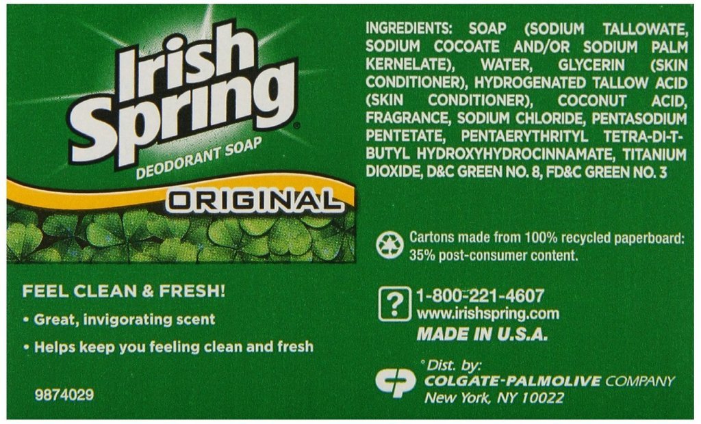 (PACK OF 41 BARS) Irish Spring ORIGINAL SCENT Bar Soap for Men & Women. 12-HOUR ODOR / DEODORANT PROTECTION! For Healthy Feeling Skin. Great for Hands, Face & Body! (41 Bars, 3.75oz Each Bar)