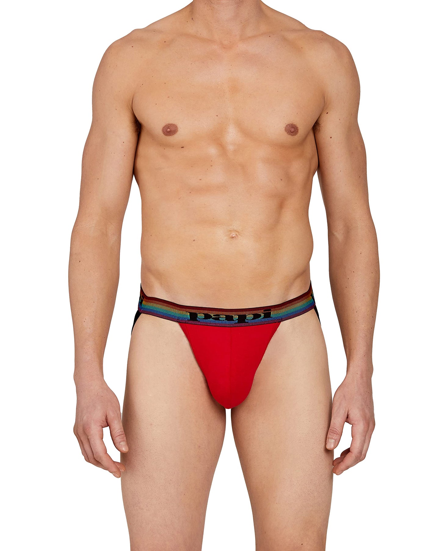papi Men's 3-Pack Jockstrap, Athletic Supporter, Breathable Male Workout Underwear, Lychee/Prince Blue/Black, X-Large