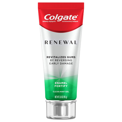 Colgate Renewal Gum Toothpaste, Enamel Fortify - Clean Mint Gel Formula (3 ounce)