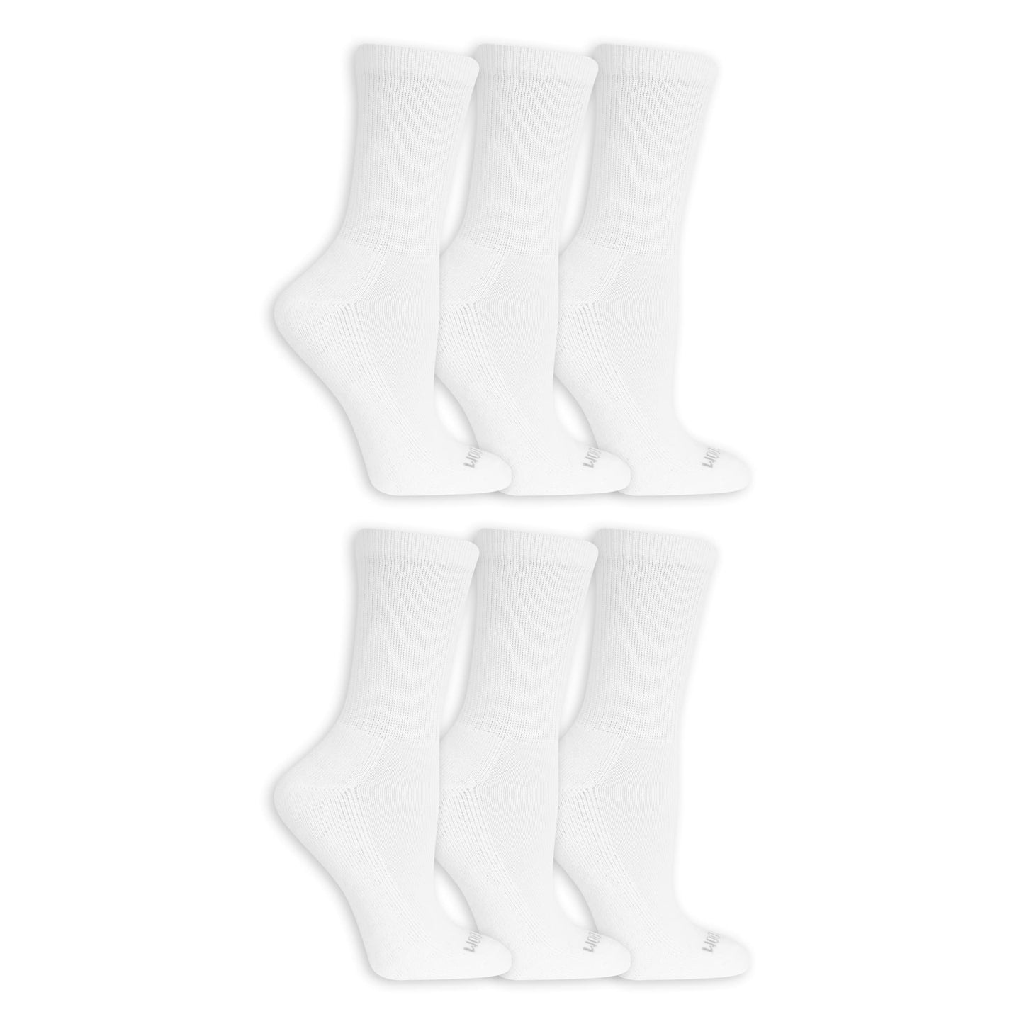 Fruit of the Loom Women's Everyday Soft Cushioned Socks-10 Pair Packs, White, 4-10