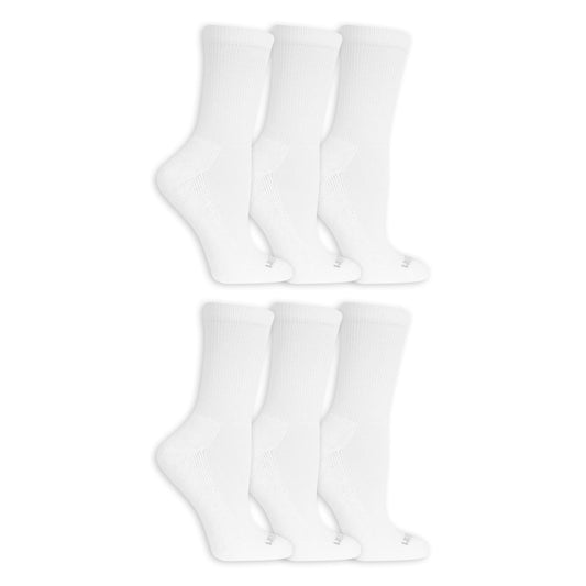 Fruit of the Loom Women's Everyday Soft Cushioned Socks-10 Pair Packs, White, 4-10