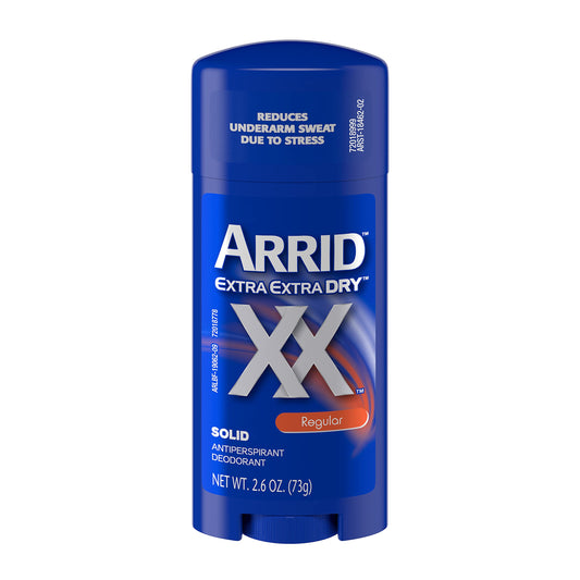 Arrid XX Extra Extra Dry Solid Antiperspirant Deodorant, Regular, 2.6 Oz (Pack of 6)