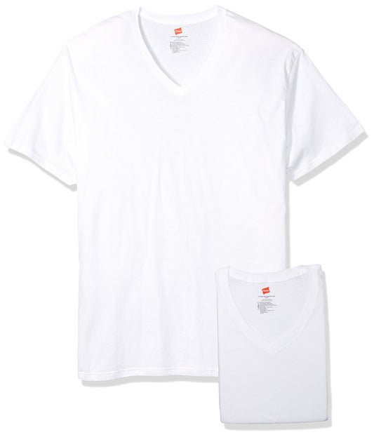 Hanes Men's Tagless V-Neck Undershirt (3 Pack) (XXXX-Large, White)