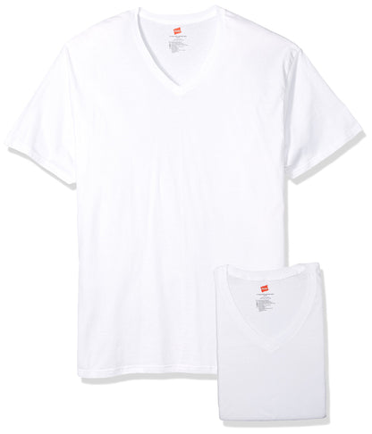 Hanes Men's Tagless V-Neck Undershirt (3 Pack) (XXXX-Large, White)