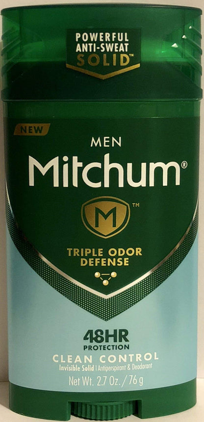 MITCHUM Advanced Control Invisible Solid Clean Control For Men, 2.7 Oz (Pack of 3)