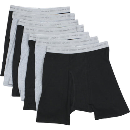 Hanes Men's Boxer Brief Black/Grey Assorted 7 Pack - Small