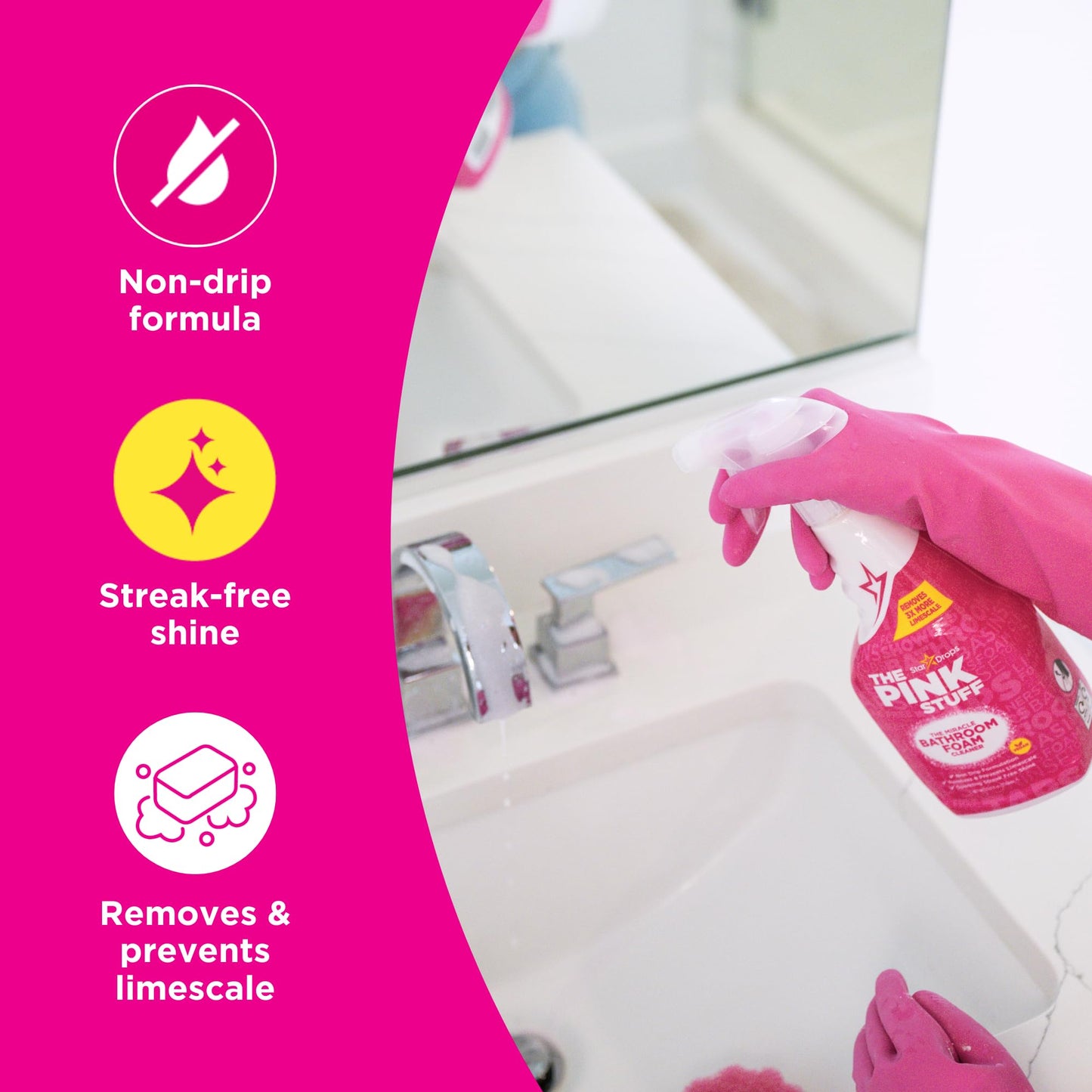 Stardrops - The Pink Stuff - The Miracle Cleaning Paste, Multi-Purpose Spray, And Bathroom Foam 3-Pack Bundle