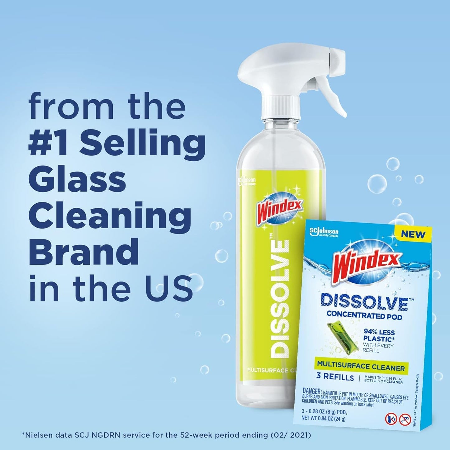 Windex Dissolve Concentrated Pods, Multisurface Cleaner, 9 Concentrated Dissolvable Refill Pods