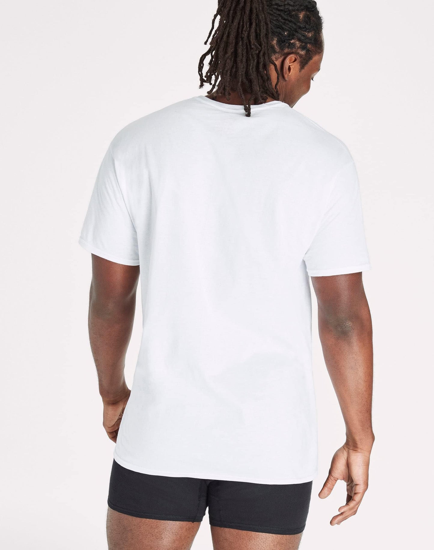 Hanes Mens Ultimate Tall Soft and Breathable Crewneck Undershirt 4-Pack, LT White