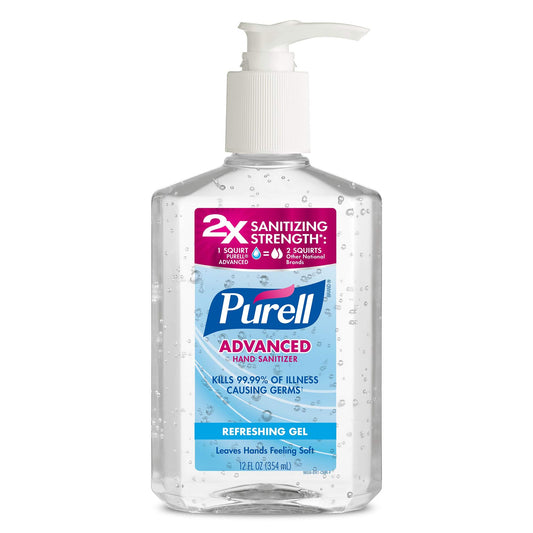 PURELL Advanced Hand Sanitizer Refreshing Gel, 12 fl oz Pump Bottle (Pack of 6) - 3659-04-EC