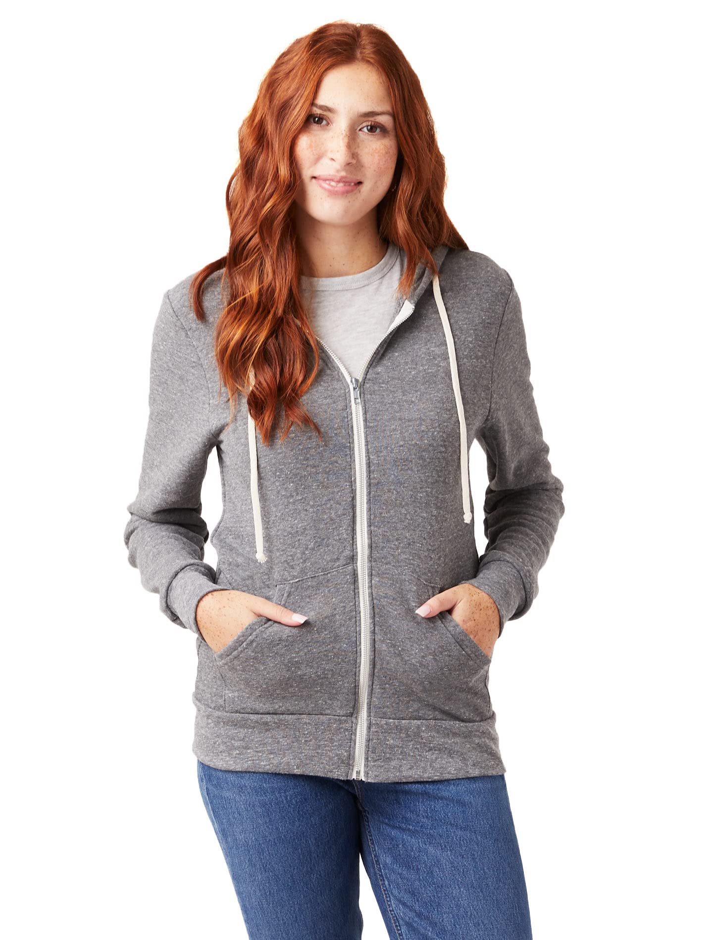 Alternative Men's Rocky Fleece Zip Hoodie, Eco True Black, X-Large
