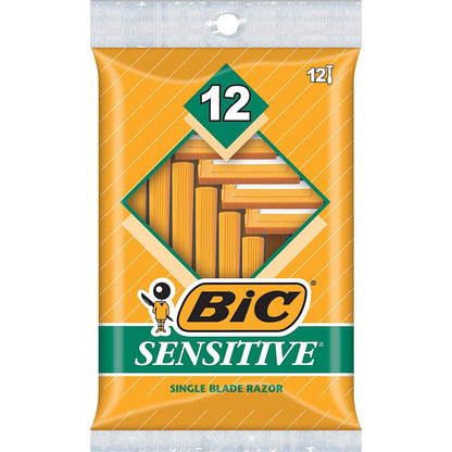 Bic Single Blade Shavers Sensitive Skin - 12 ct (3 packs of 12)