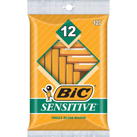 Bic Single Blade Shavers Sensitive Skin - 12 ct (3 packs of 12)