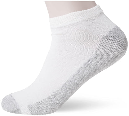 Hanes Men's Cushion Low Cut Socks, White, 10-13 (Shoe Size 6-12) (Pack of 6)