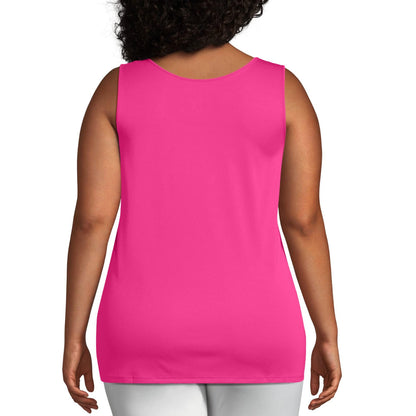 JUST MY SIZE womens Cooldri Performance Scoopneck Tank Top Shirt, Vivid Fuchsia, 20 US