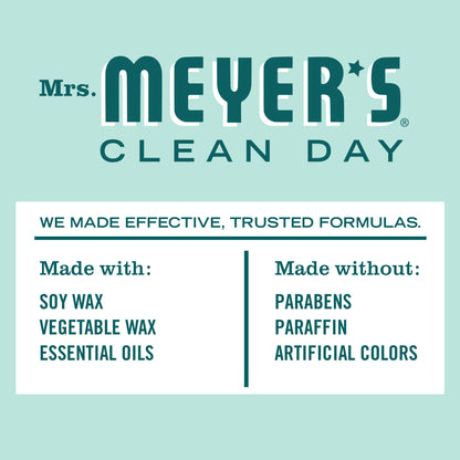 MRS. MEYER'S CLEAN DAY Soy Tin Candle, 12 Hour Burn Time, Made with Soy Wax and Essential Oils, Mint, 2.9 oz