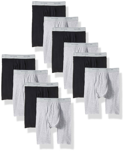 Fruit of the Loom Men's 10-Pack Boxer Brief, Assorted, X-Large