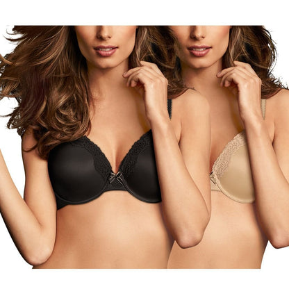 Maidenform One Fabulous Fit Tailored T-Shirt Bra (2 Pack), Python/ Scarlett Kiss, 38D