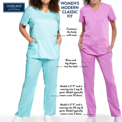 Scrubs for Women Workwear Core Stretch V-Neck Top, Soft Brushed Twill WW630, M, Royal