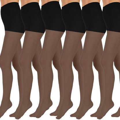 L'eggs Everyday Control Top Sheer Toe Pantyhose for All Day Comfort, 100% Nylon, Off Black, Size Q (Pack of 6)