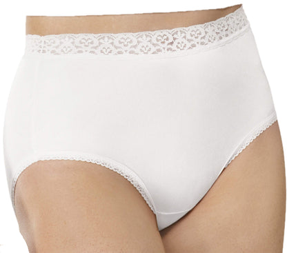 Fruit of the Loom Women's Hi-Cut Panties 6-Pack Brief Panties, White, 5