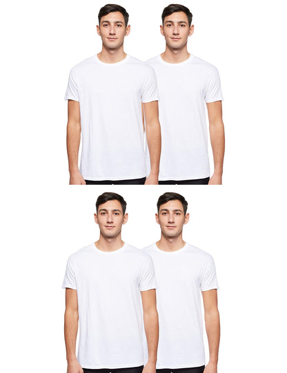 Hanes Ultimate Men's Comfort Fit Crewneck Undershirt 4-Pack, White, X-Large