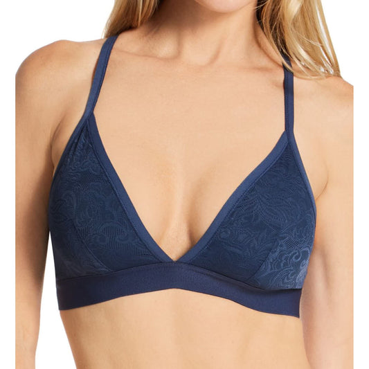 Maidenform Women's All-Over Lace Triangle Bralette, Navy, Small