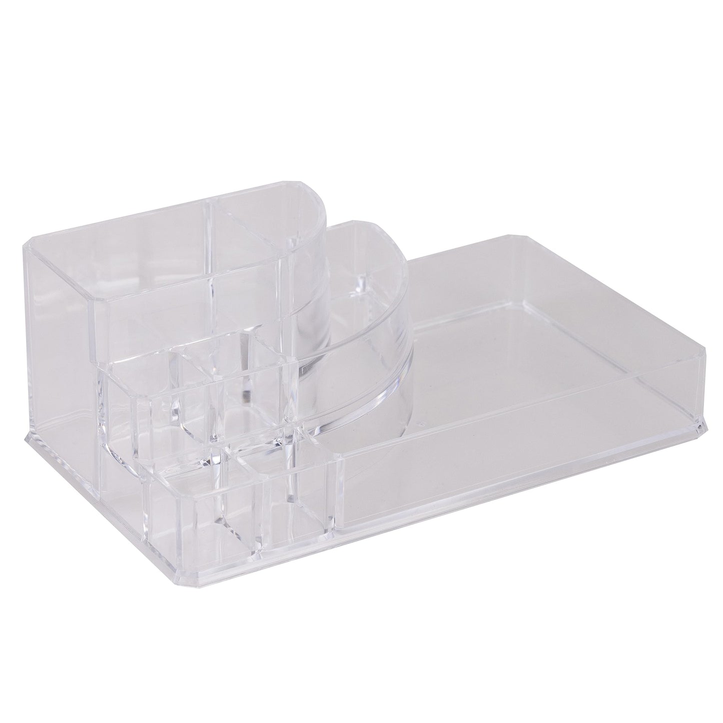 Simplify Cosmetic Organizer - Acrylic Holder for Makeup, Brush, Jewelry, Lipstick - Clear Color - 8 Sections - 8.78" x 5.04" x 3.15
