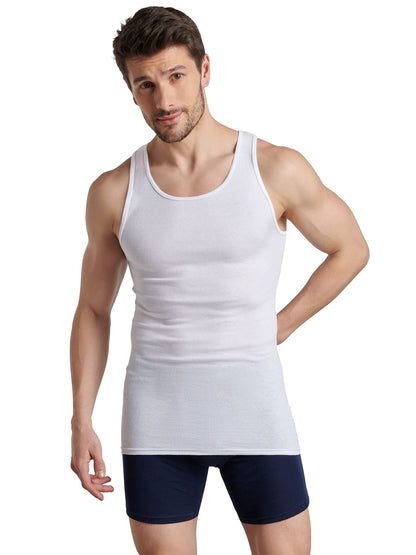 Fruit of the Loom Men's Tag-Free Cotton Undershirts, Regular-Tank-4 Pack White, X-Large