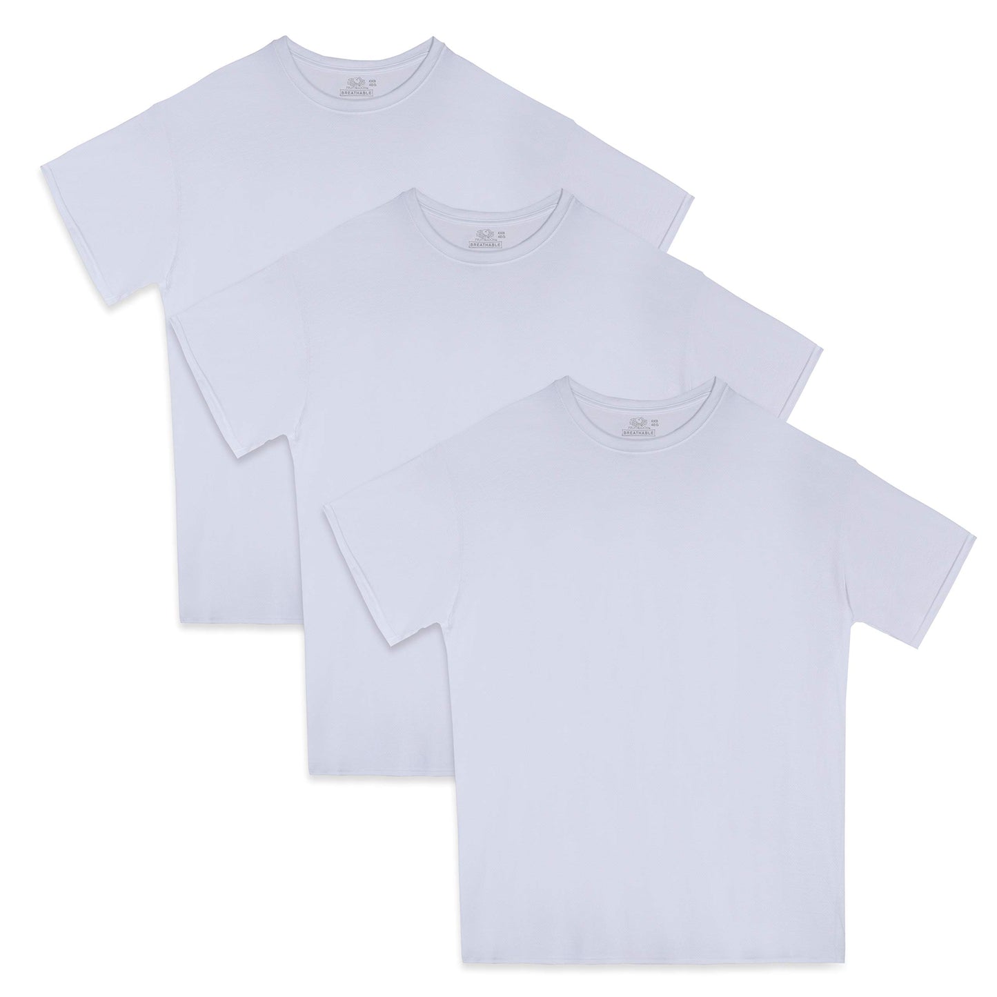 Fruit of the Loom mens Breathable Cotton Undershirts (Regular and Big & Tall) Underwear, Tall Man - White, X-Large US