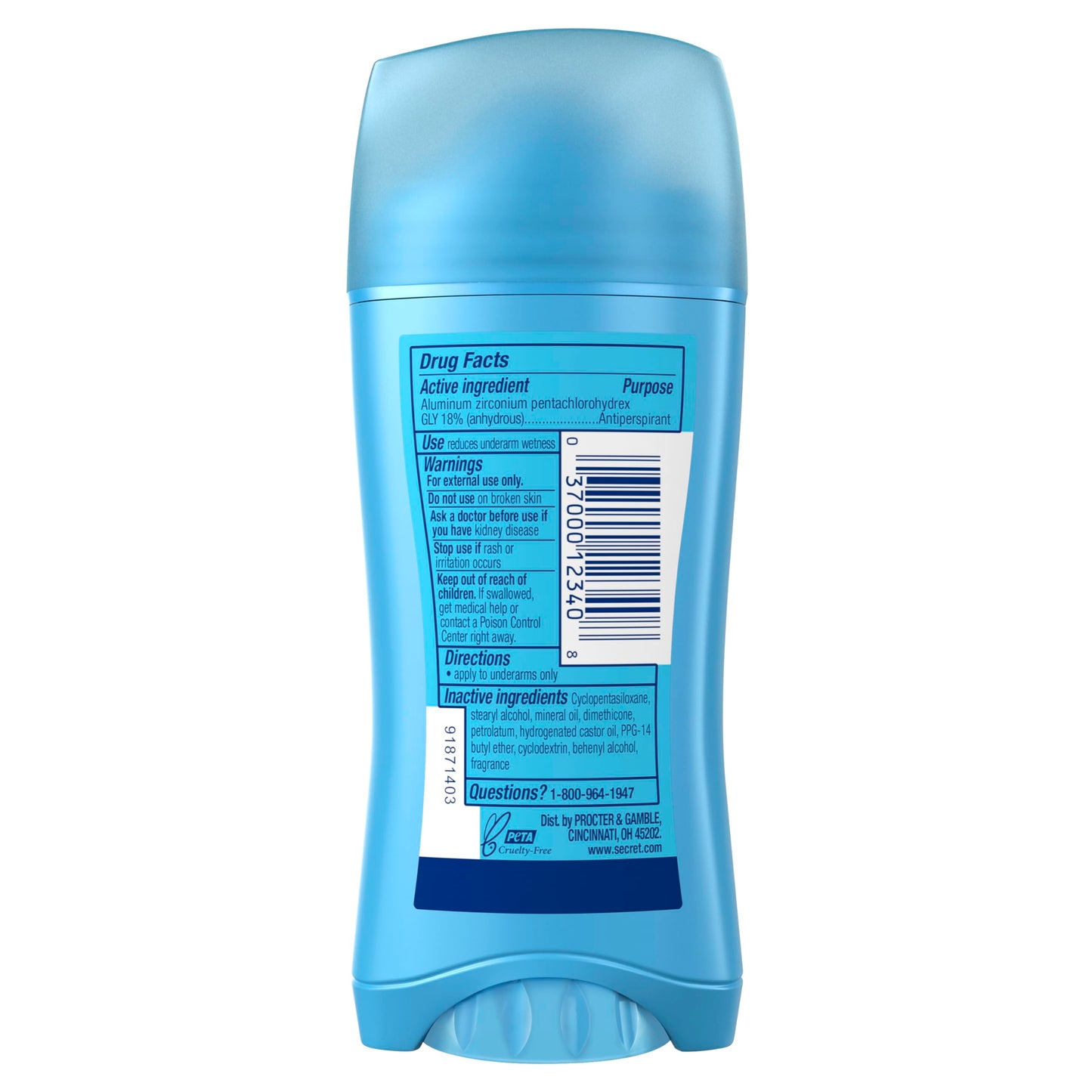 Secret Sld Inv Unscnted Size 2.6z Secret Unscented Invisible Solid Antiperspirant Deodorant,(pack of 3)