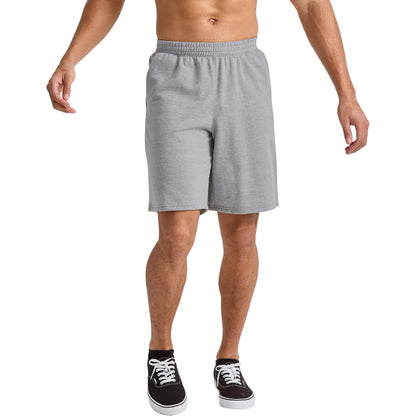 Hanes Comfortblend Men's Originals French Terry Sweat, Pull-On Athletic Shorts, 9", Concrete PE Heather, 2X Large