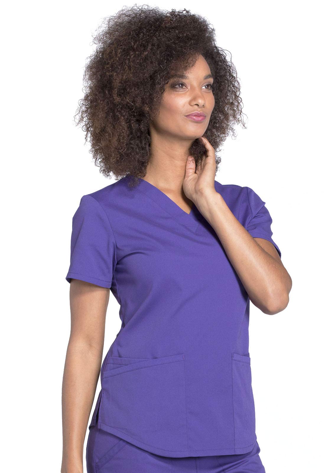 CHEROKEE Workwear Professionals Women Scrubs Top V-Neck Plus Size WW665, 3XL, Grape
