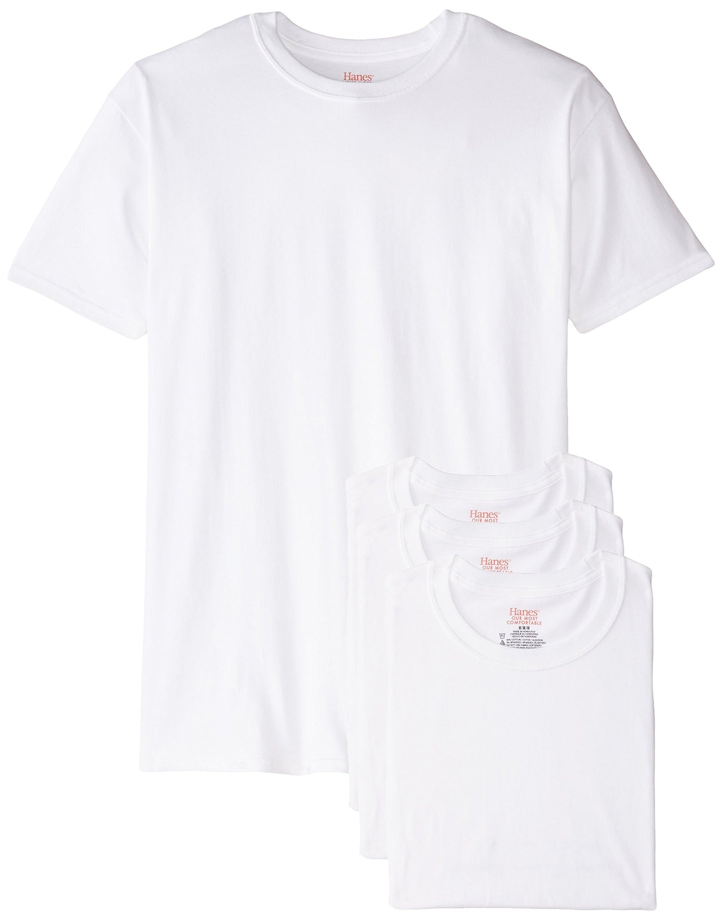 Hanes 4-Pack Stretch Crew Black/Grey SM