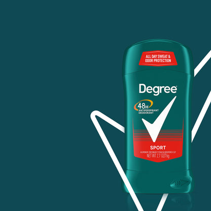 Degree Men Original Antiperspirant Deodorant for Men, Pack of 4, 48-Hour Sweat and Odor Protection, Sport 2.7 oz (Packing May Vary)