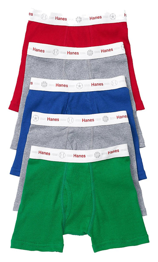 Hanes Boys' Toddler 5-Pack Boxer Brief, Assorted, 4