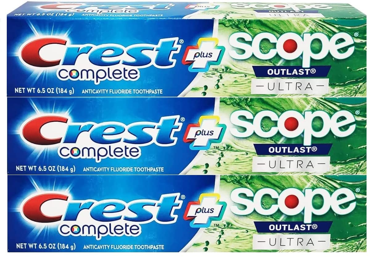 Crest Complete Whitening Plus Scope Outlast Ultra Toothpaste 6.5 oz (184g) - Pack of 4