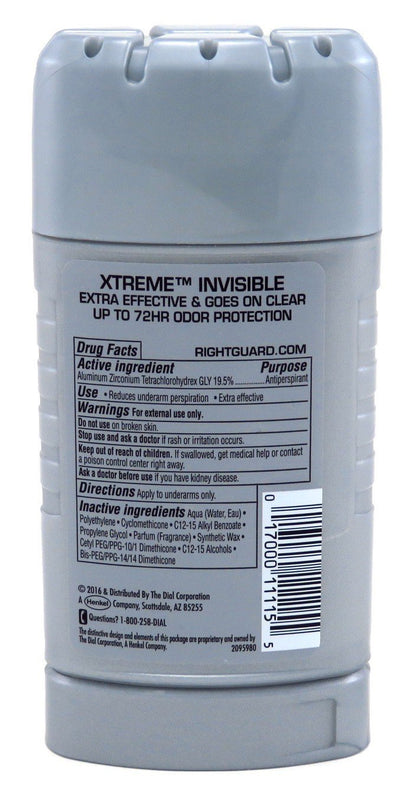 Right Guard Xtreme Invisible Ultimate Clean Antiperspirant Deodorant, 3 Ounce