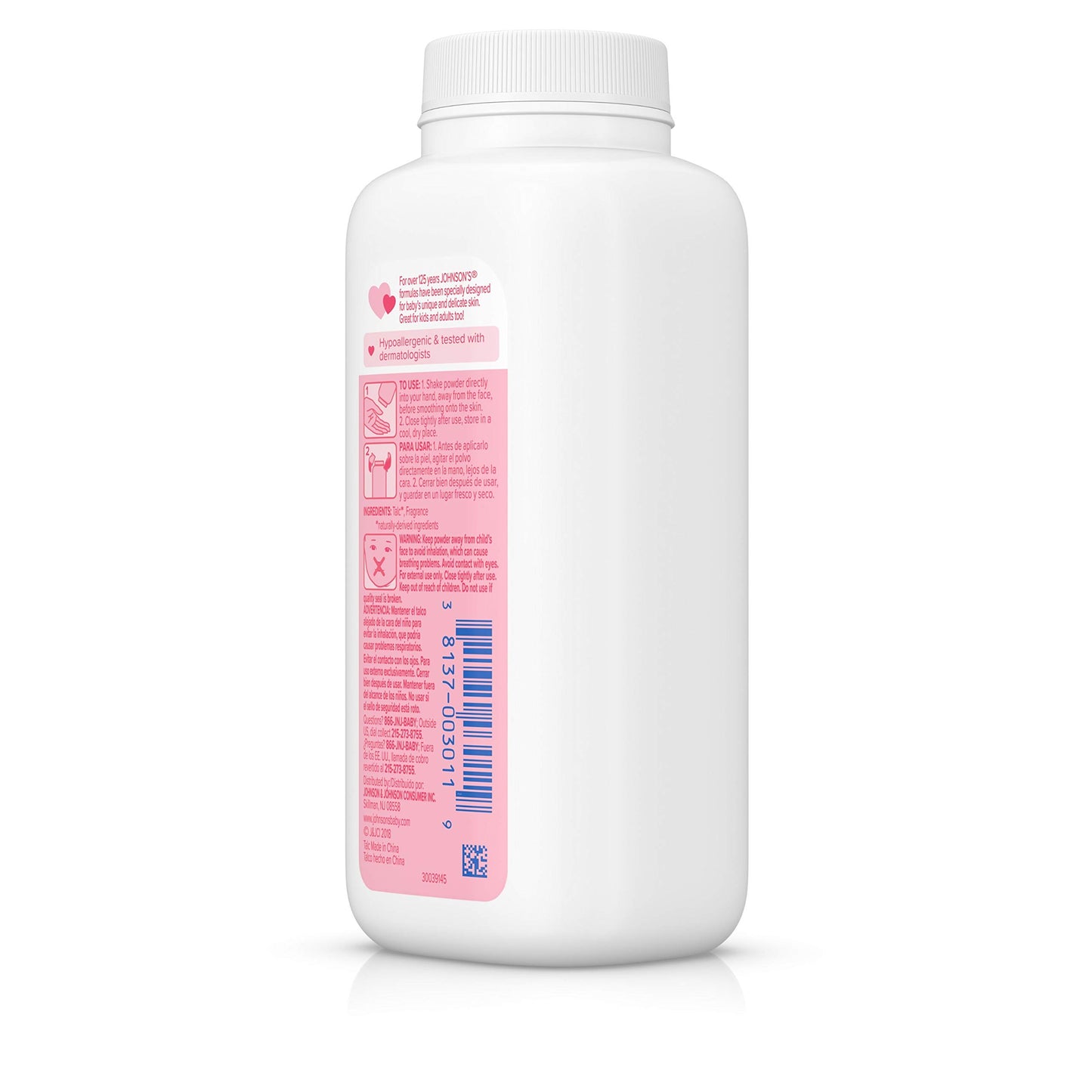 Johnson's Baby Powder, Hypoallergenic and Paraben Free, 4 oz