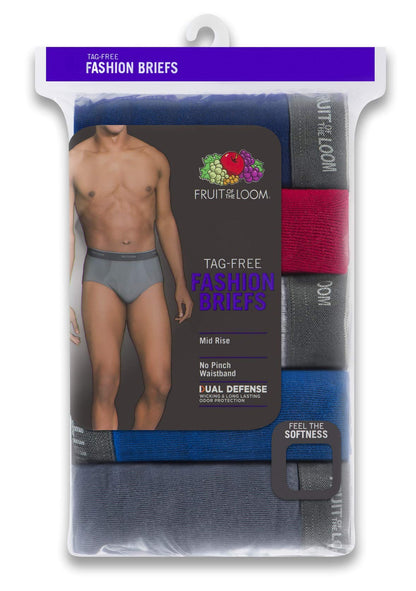 Fruit of the Loom Men's Cotton Mid-Rise Fashion Briefs 3-Pack (Large (36-38"))