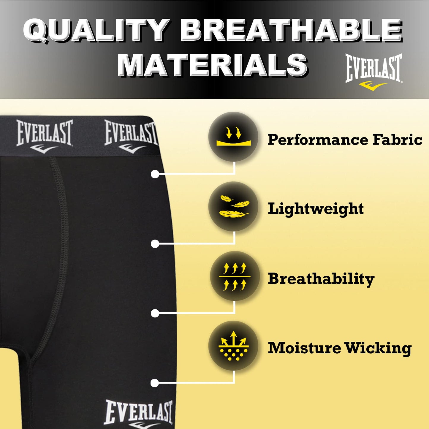 Everlast Mens Boxer Briefs Breathable Underwear for Men - 6 Pack Active Performance Mens Underwear (XL, Grey/Blue/Red)