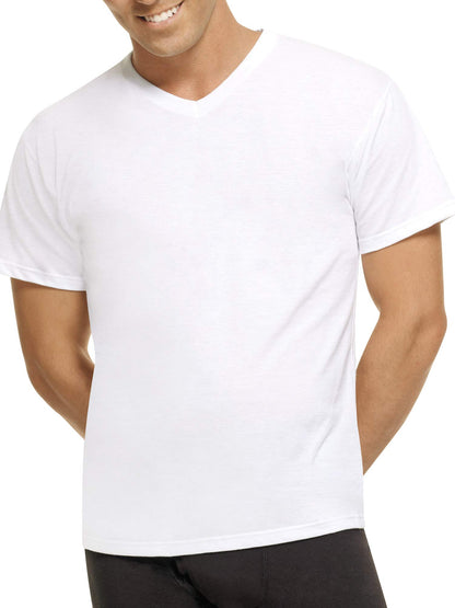 Hanes Men's Comfort Blend 6-Pack V-Neck T-Shirts (White, XX-Large 6-Pack)