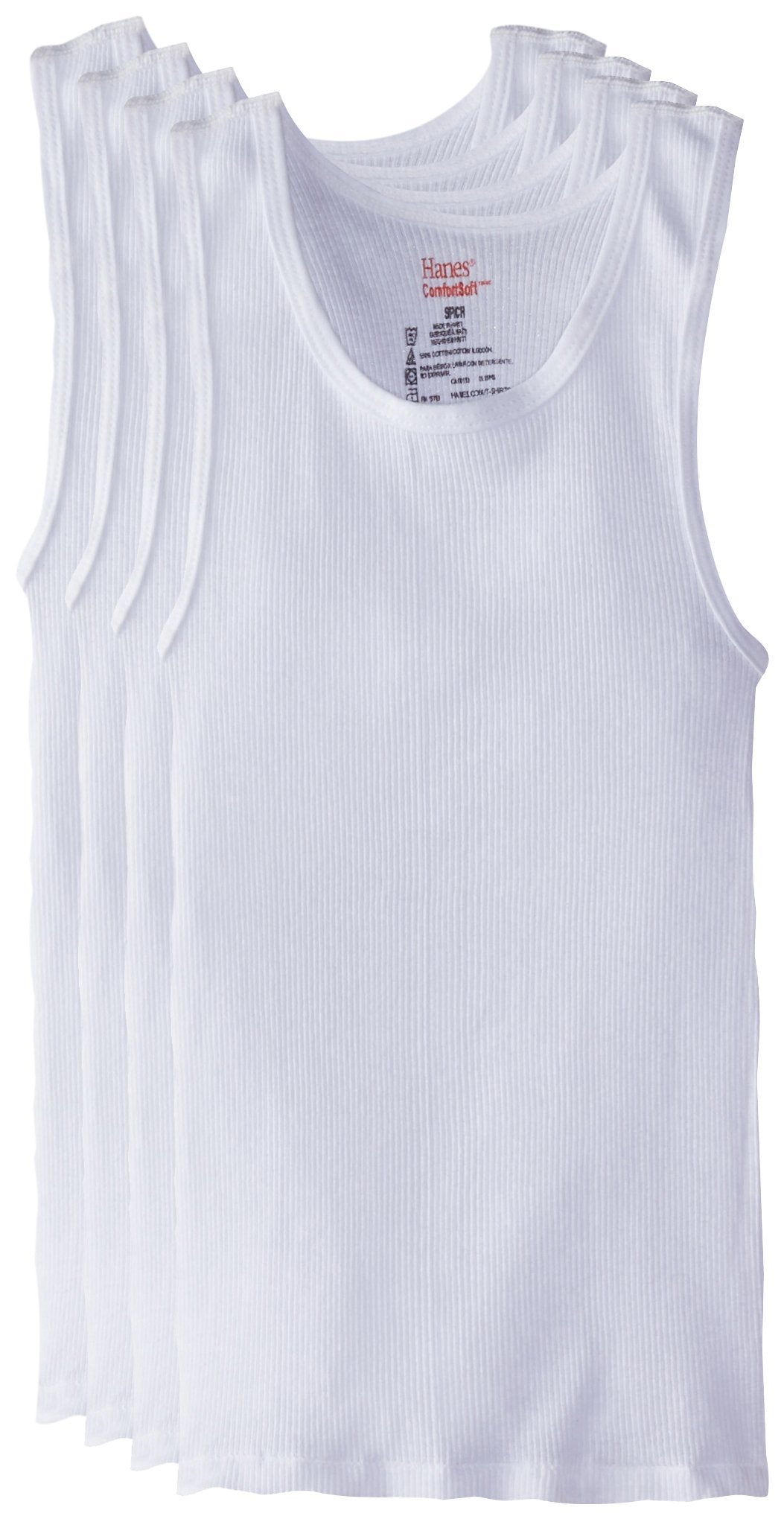 Hanes Boys' 5 Pack Ultimate Comfortsoft Tank, White, X-Large