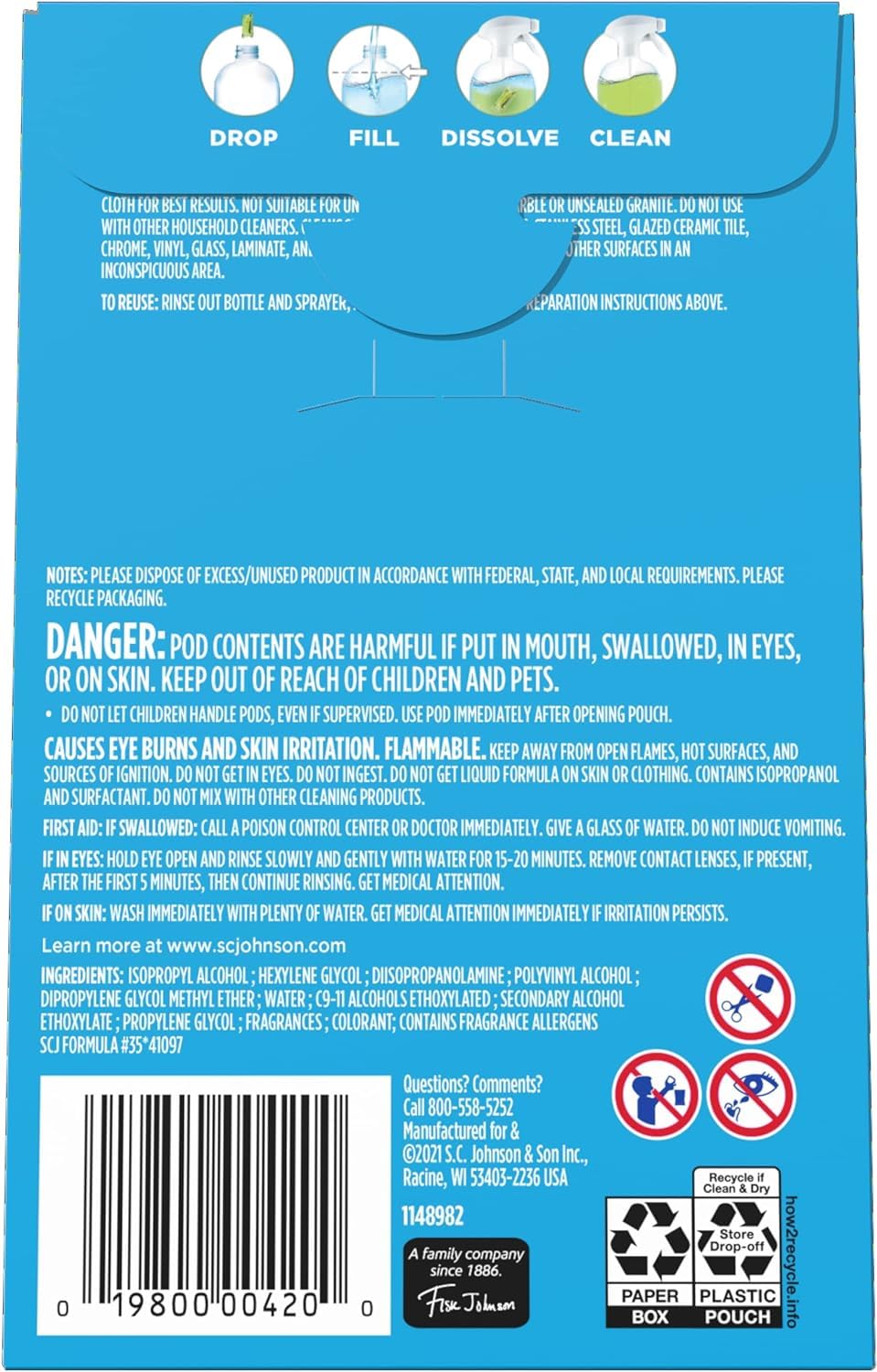 Windex Dissolve Concentrated Pods, Multisurface Cleaner, 9 Concentrated Dissolvable Refill Pods