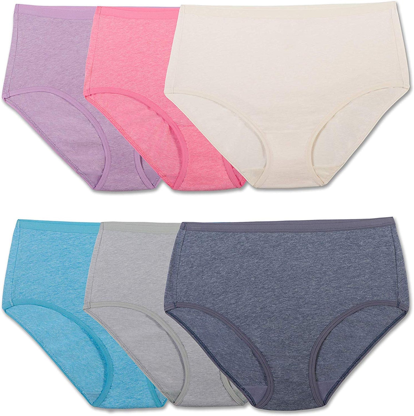 Fruit of the Loom Women's Beyondsoft Panties, Brief-Cotton Blend-6 Pack, 9
